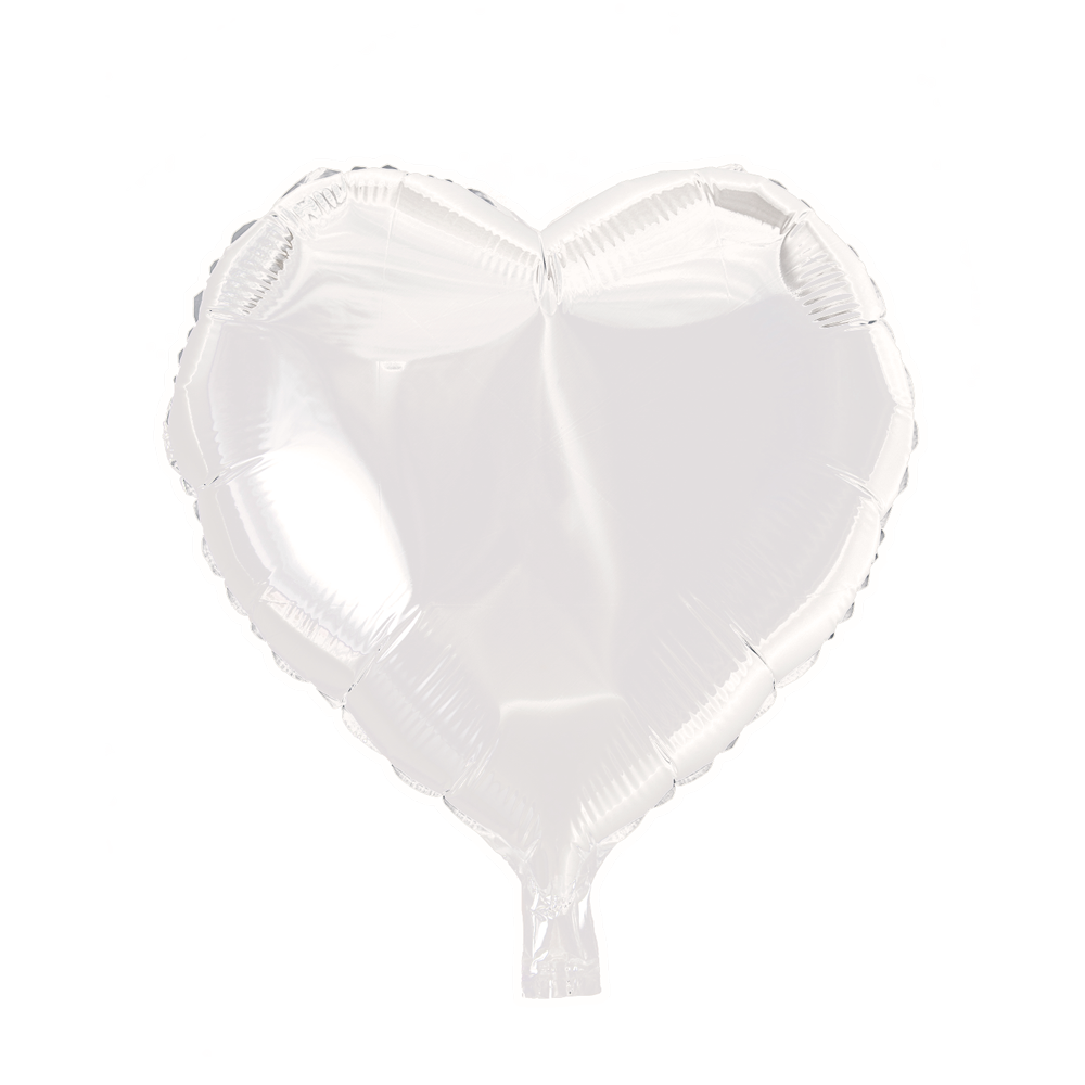 White heart Folie Ballong 48cm