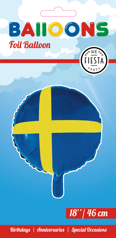 Sverige Flag Folie Ballong 48cm