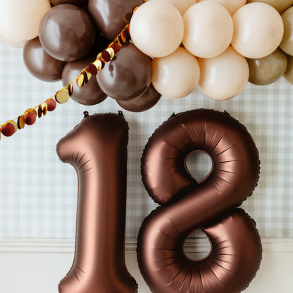 Cocoa Brown ballonger (djup mörkbrun ton)