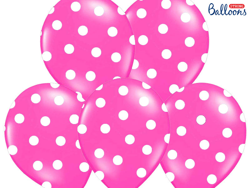 Polka Dots Fuchsia Latex Ballonger