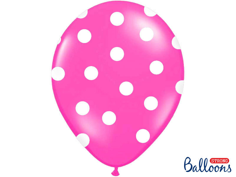 Polka Dots Fuchsia Latex Ballonger