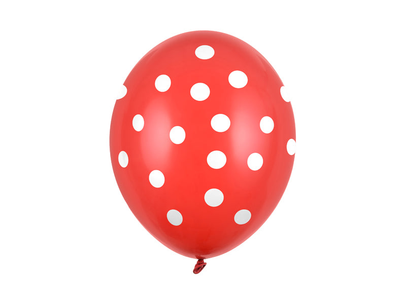 Polka Dots Red Latex Ballonger