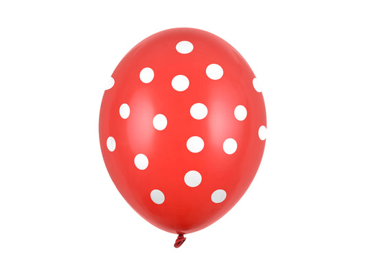 Polka Dots Red Latex Ballonger