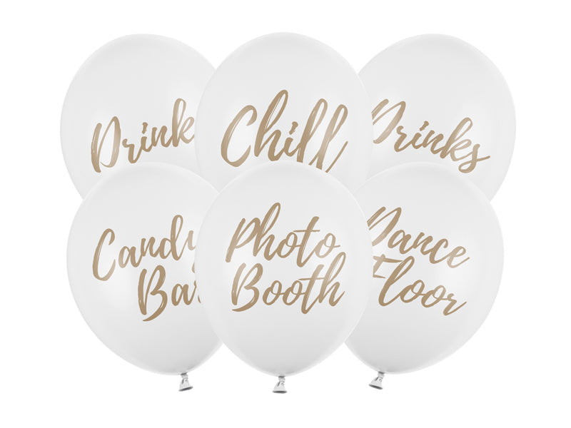 Candy Bar, Chill, Dance Floor, Drinks, Photo Booth, Pastel Pure White Latex Ballonger