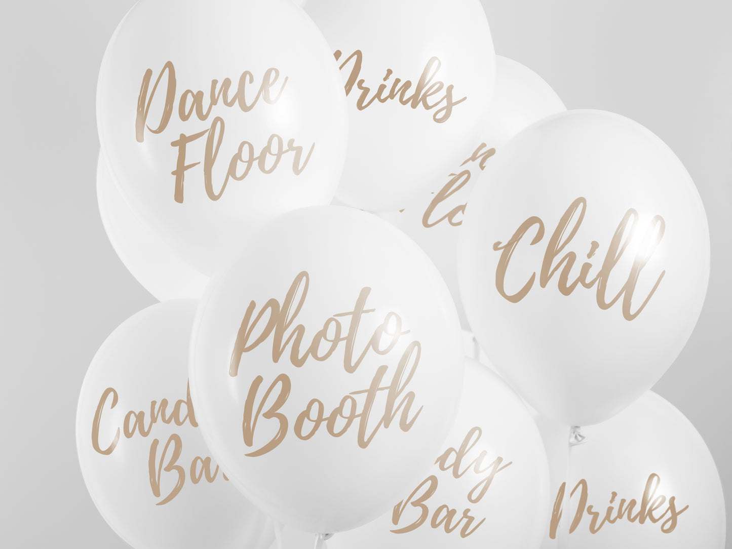 Candy Bar, Chill, Dance Floor, Drinks, Photo Booth, Pastel Pure White Latex Ballonger